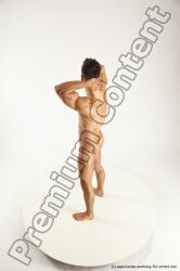 Nude Man White Standing poses - ALL Muscular Short Brown Standing poses - simple Multi angles poses Realistic